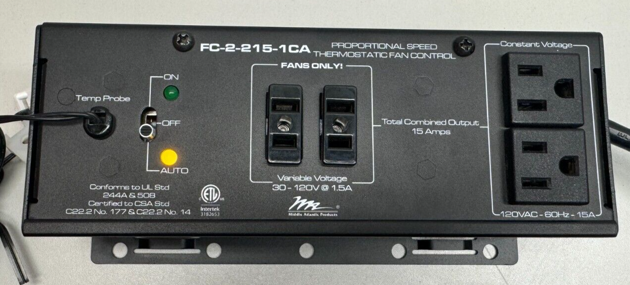 Middle Atlantic Products FC-2-215-1CA Thermostatic Fan Control