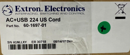 Extron 60-1697-01 AC+USB 224 US Cord Power Module