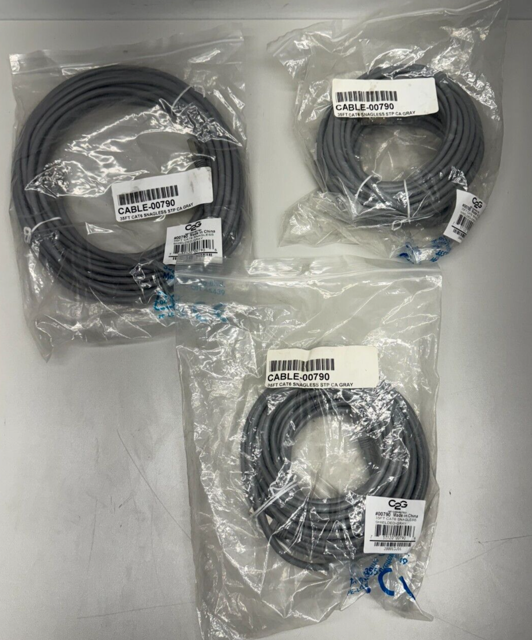 C2G CABLE-00790 35ft (10.7m) Cat6 Shielded (STP) Ethernet Network Patch LOT OF 3