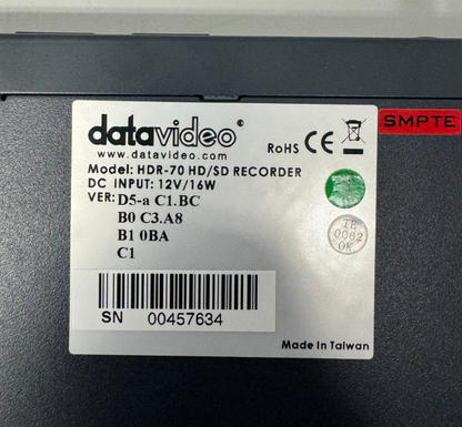 DataVideo HDR-70 HD/SD Hard Drive Digital Video Recorder