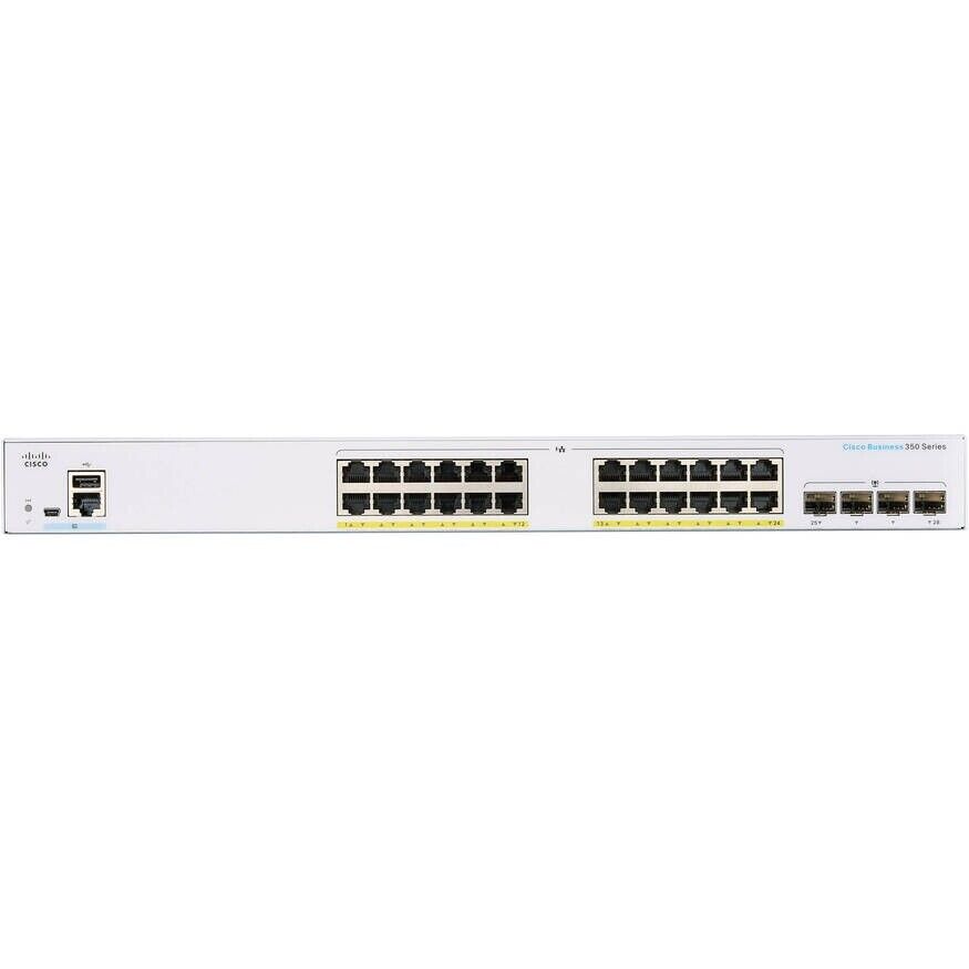 Cisco CBS350-24FP-4X 24-Port Gigabit PoE Stackable Managed Switch w/10G Uplinks