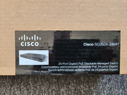 Cisco SG350X-24MP-K9 24-Port Gigabit PoE+ Stackable Managed Network Switch