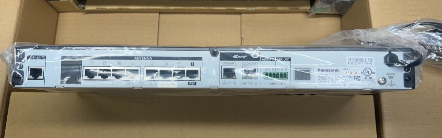 Panasonic WX-SR202DNP Dual-Channel Digital Wireless Receiver with Dante- 1.9 GHz