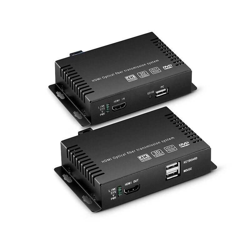 4K HDMI KVM USB2.0 Extender Set with Audio and EDID via Single LC Fiber for 10km