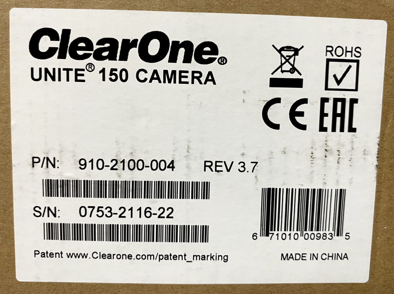 ClearOne UNITE 150 PTZ Conference Camera / 910-2100-004