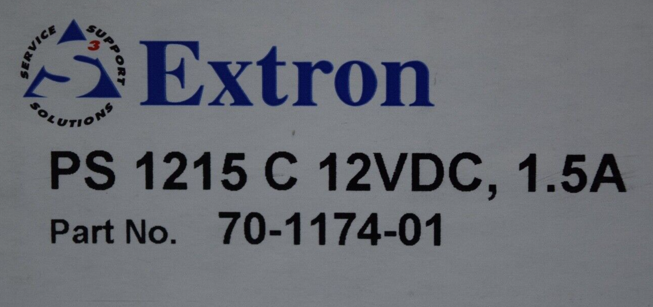 Extron PS 1215 C 12VDC, 1.5A   70-1174-01  Power Supply