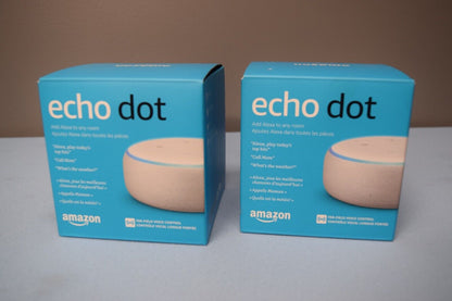 Amazon Echo Dot Speakers ( LOT OF 2 )  (3rd Generation) WHITE