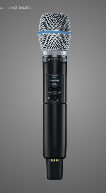 Shure SLXD2/B87A Wireless Handheld Microphone with Beta 87A Band G58 417-506 MHz