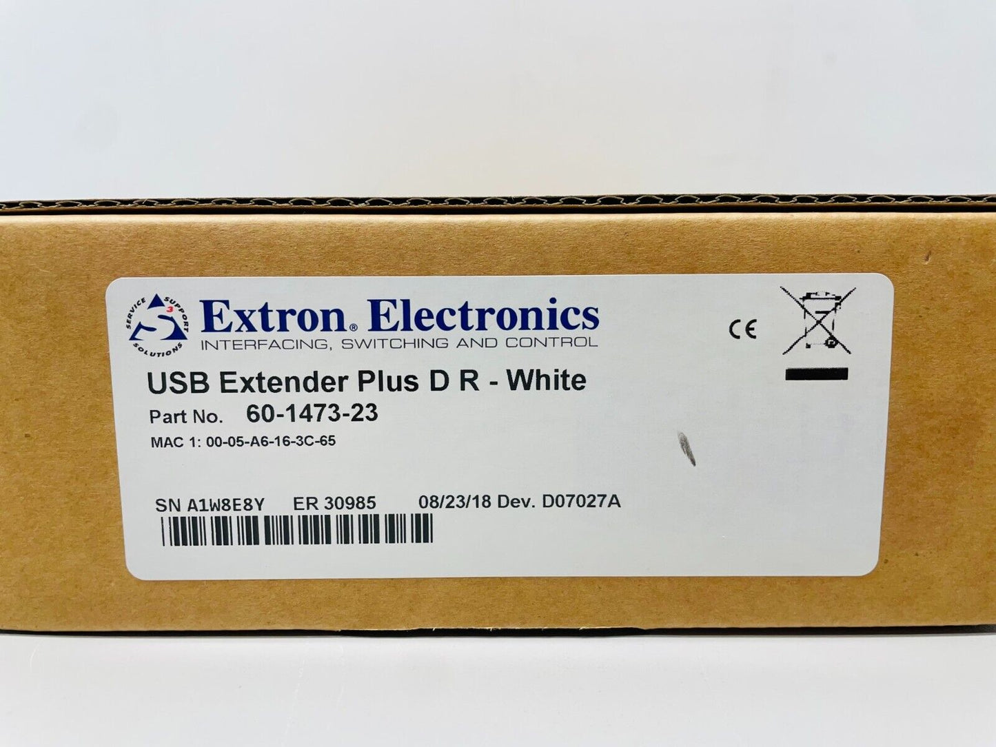 Extron USB Extender Plus D R White Receiver Decorator-Style Extender 60-1473-23