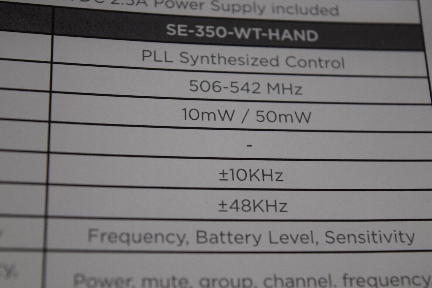 SENSE SE-300-WR-1CHD Wireless Microphone Receiver & SE-350-WT-HAND Microphone