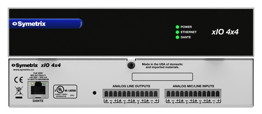 Symetrix xIO 4x4 Dante-Enabled Analog Audio Input / Output Expander for DSP