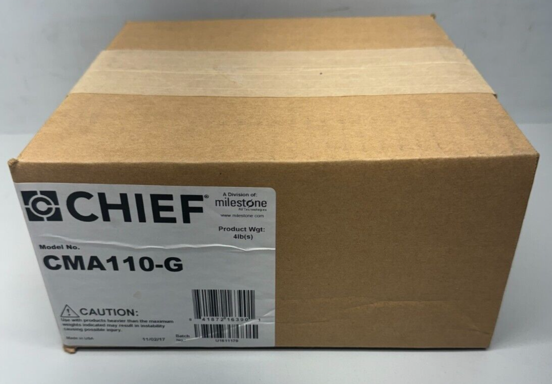 Chief CMA110-G 8 x 8" Ceiling Plate with 1.5" NPT Fitting (TAA Compliant, Black)