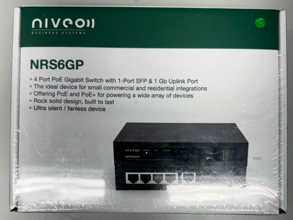 Niveo NRS6GP 4 Port PoE gigabit Switch with 1-Port SFP & 1 Gb Uplink Port (65W)