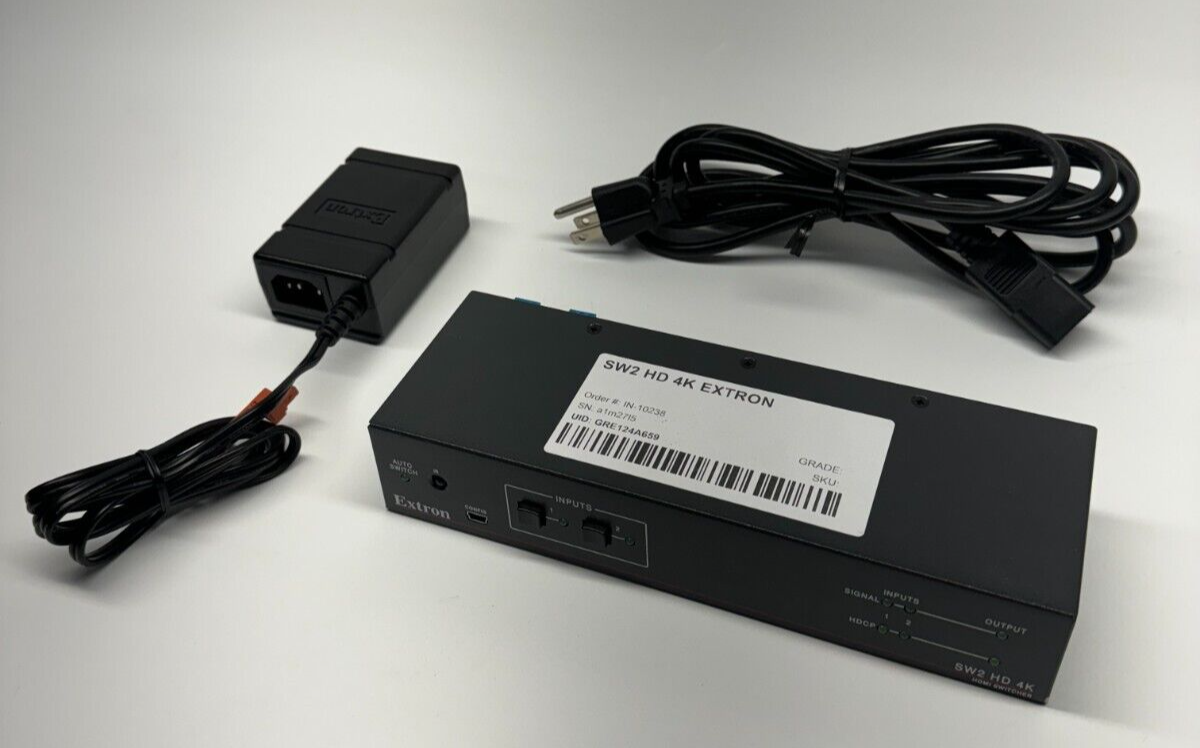 Extron SW2 HD 4K HDMI Video/Audio Switch W/ Adaptor and Power Cord – LPAV