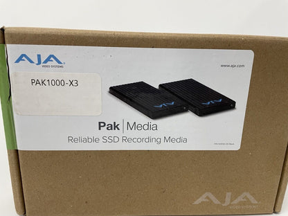 AJA PAK 1000-X3 High Capacity 1TB Solid State Drive/Compact SSD Recording Media