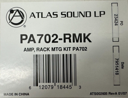 Atlas Sound LP PA702-RMK AMP, Rack MTG Kit for PA702 Amplifier