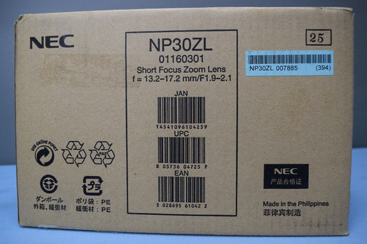 NEC NP30ZL Short Focus Zoom Lens  f= 13.2-17.2 mm/F1.9-2.1