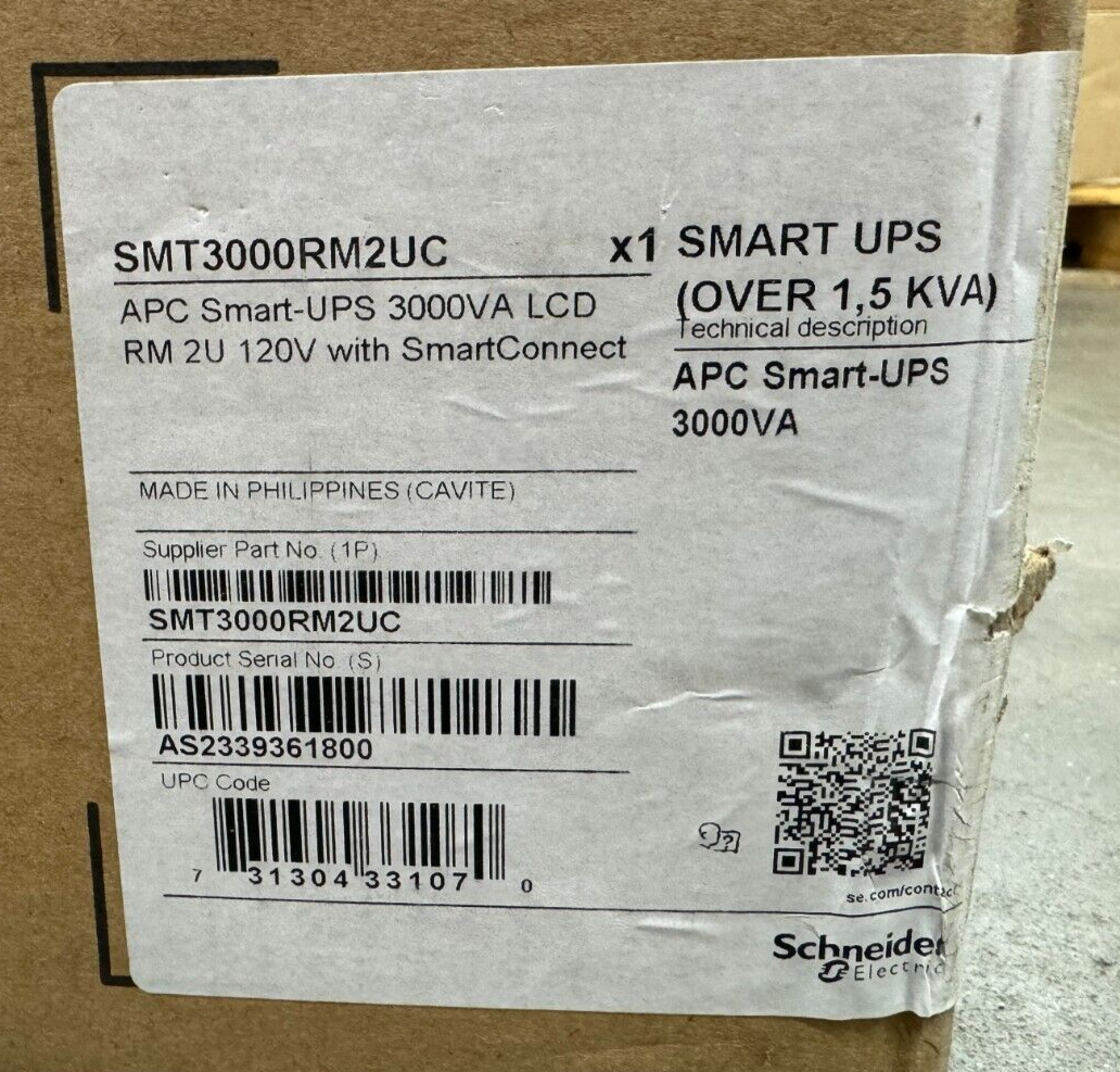 APC SMT3000RM2UC Smart-UPS Battery Backup & Surge Protector with Smart ...