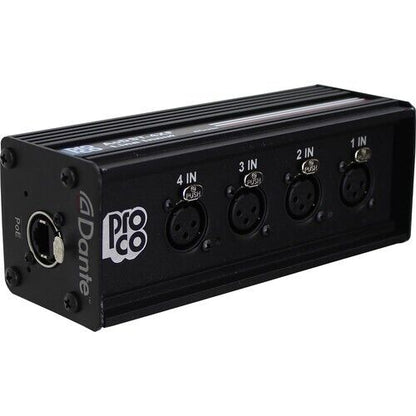 ProCo Sound Pro Co Dante DropBox AoDST-4XF 4-Channel Pro Audio Input Drop Box