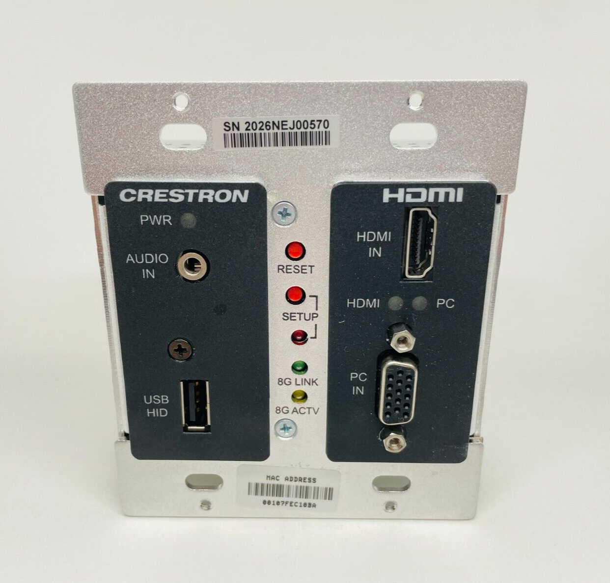 Crestron DM-TX-200-C-2G-B-T Wall Plate DigitalMedia 8G+ Transmitter 200 6510978