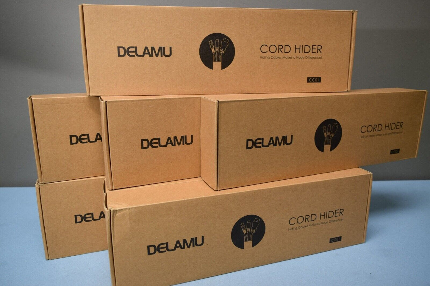 Delamu Cord Hider CC01 BLACK Cord Cover Raceway ( LOT OF 7 KITS )