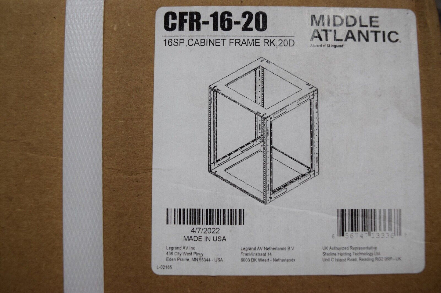 Middle Atlantic CFR-16-20 / 16SP Cabinet Frame Rack RK,20D