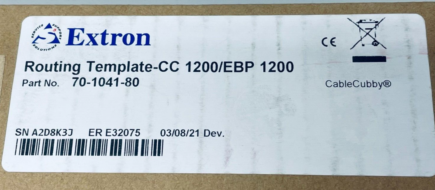 Extron Routing Template-CC 1200/EBP 1200 For Cable Cubby 70-1041-80