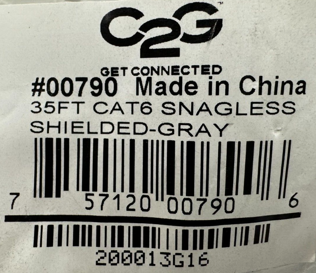 C2G CABLE-00790 35ft (10.7m) Cat6 Shielded (STP) Ethernet Network Patch LOT OF 3