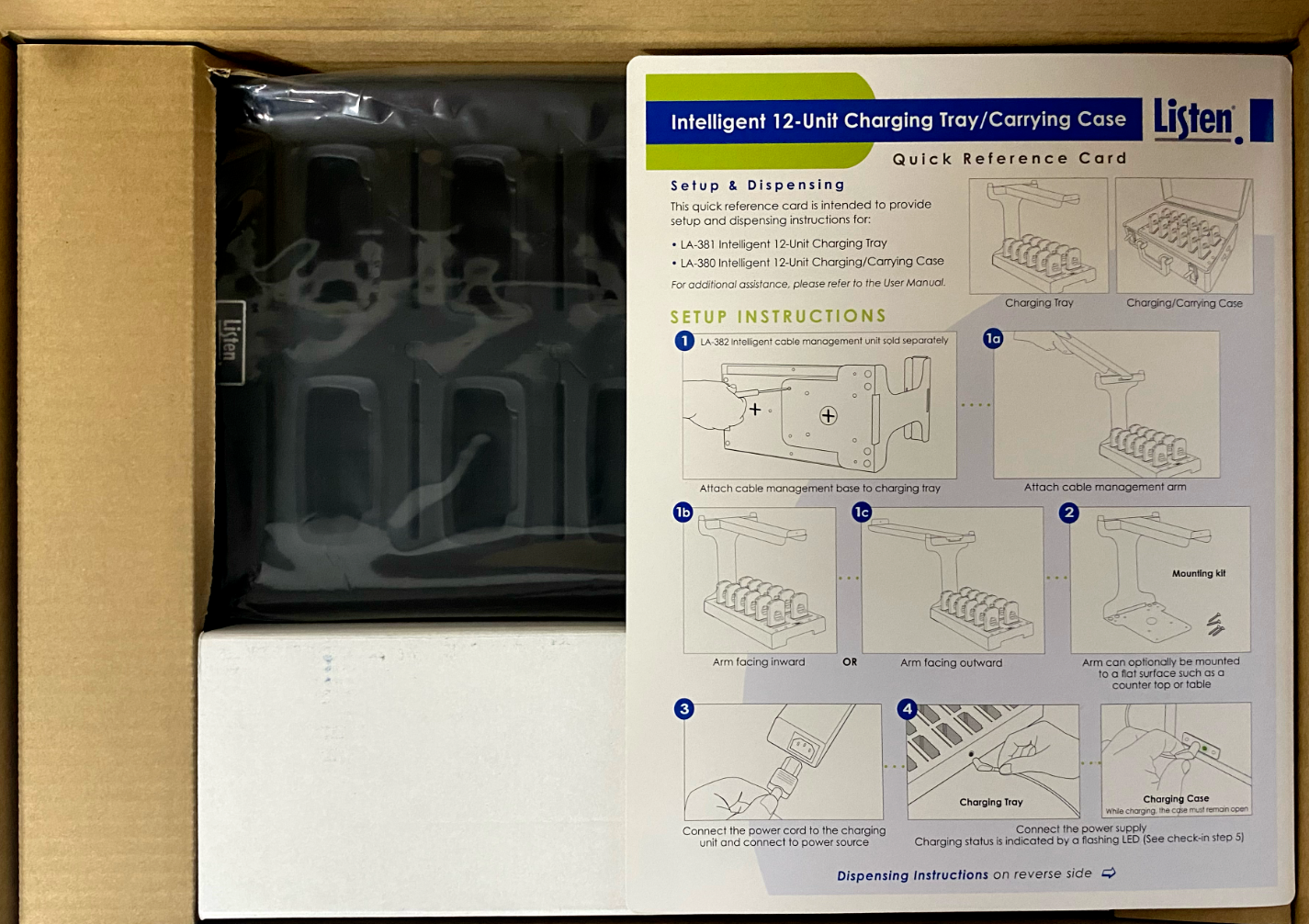 Listen Technologies LA-381-01 Intelligent 12-Unit Charging Tray