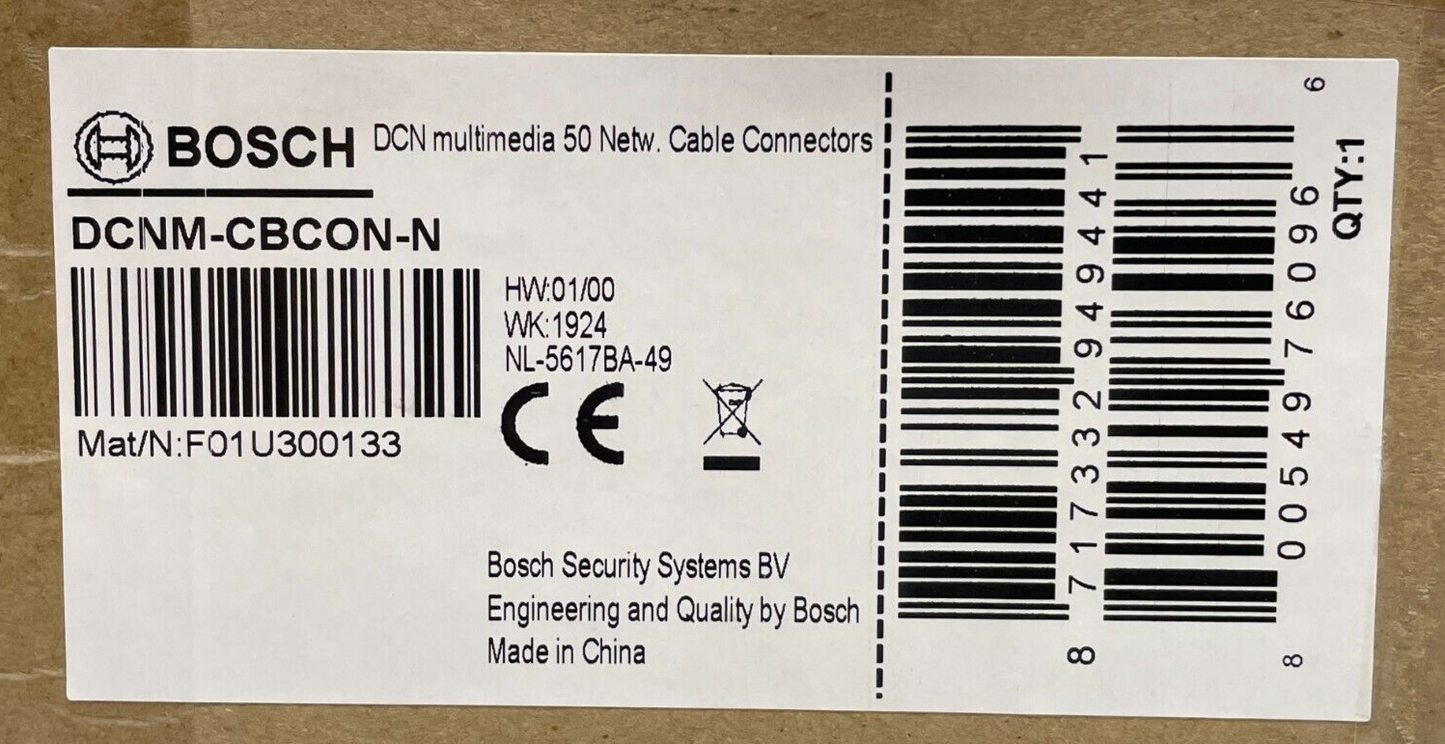 Bosch DCNM-CBCON-N System Connectors for Custom Length Cables - 50 Count