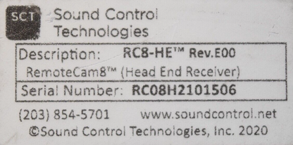 Sound Control Technologies RC8-CE RemoteCam8 Transmitter & RC8-HE Head End