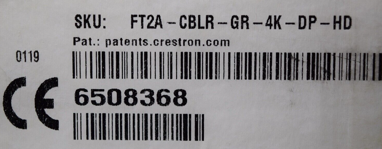 Crestron FT2A-CBLR-GR-4K-DP-HD Cable Retractor 6508368 Display Port to HDMI