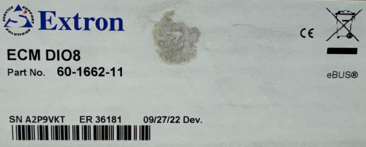 Extron ECM DIO8 eBUS Digital I/O Control Module 60-1662-11 – LPAV
