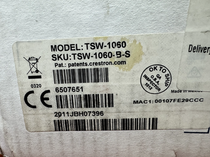 Crestron TSW-1060-B-S 10.1 in. Touch Screen, Black 6507651 NEW