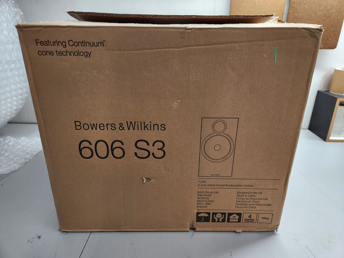 Bowers & Wilkins 606 S3 2-Way Bookshelf Speaker (Black, Single Speaker) NEW