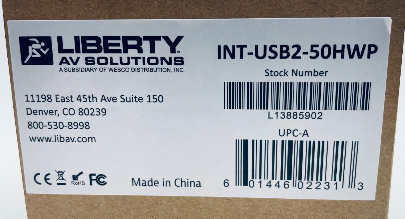 Liberty AV Intelix Series USB 2.0 High Speed Host / Extender INT-USB2-50HWP