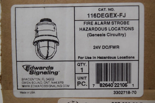 Edwards Signaling 116DEGEX-FJ 116 Fire Alarm Strobe Hazardous Locations Genesis