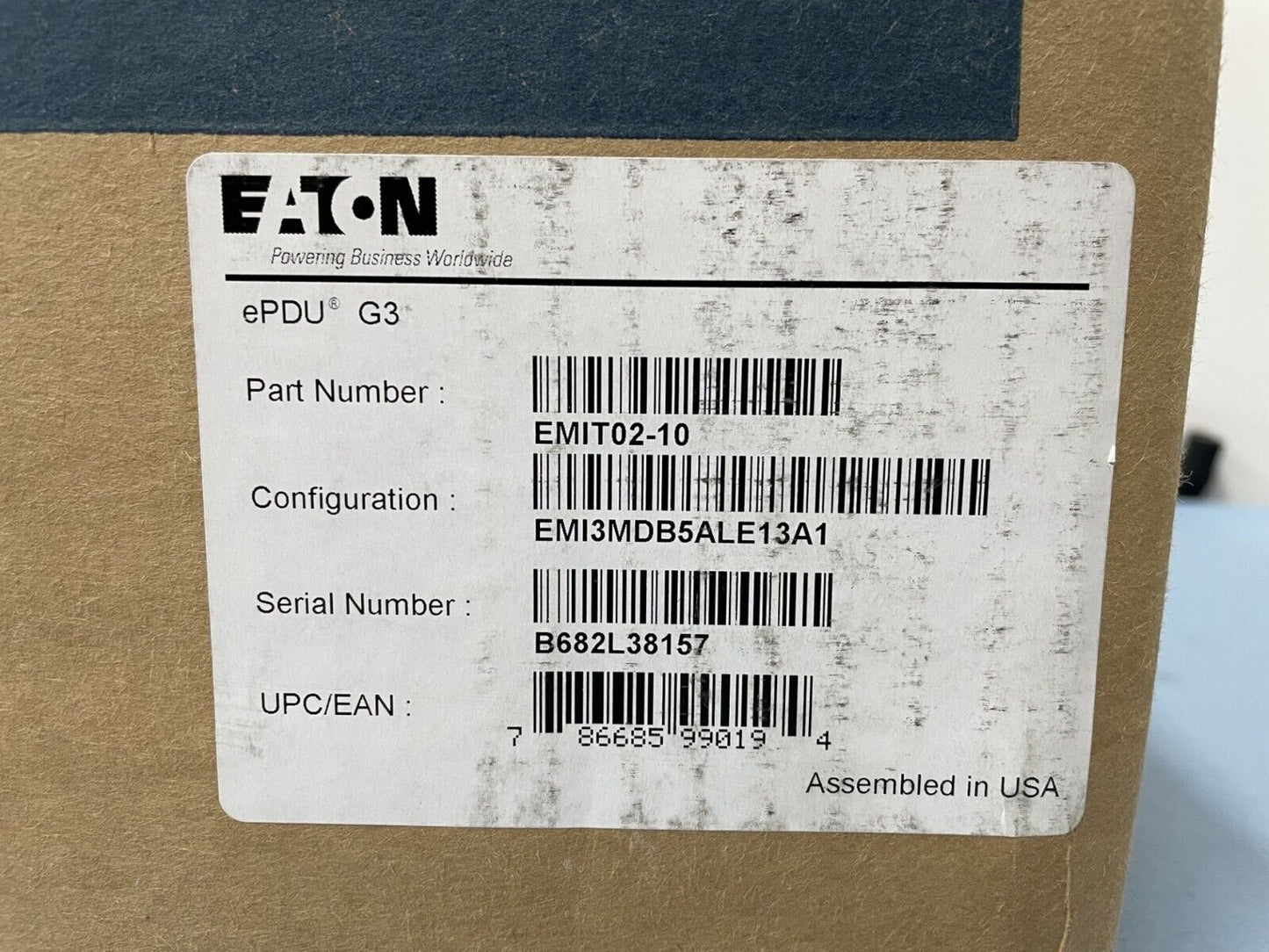 Eaton ePDU G3 EMIT02-10 Metered 1RU Input Rack Power Distribution Unit PDU