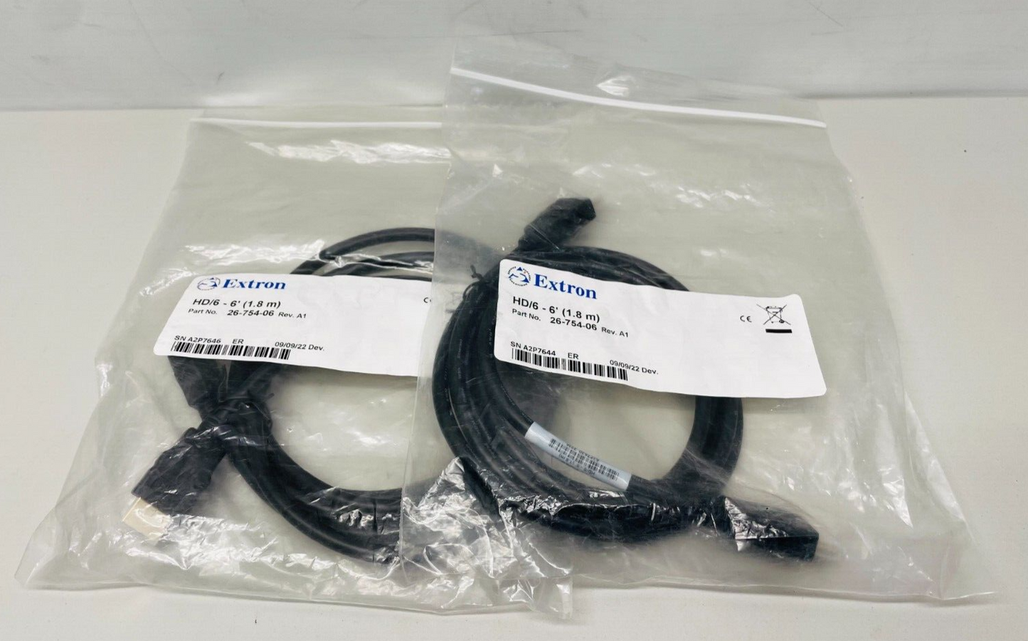 Extron 26-754-06 HDMI Premium High Speed HDMI Cable 6' LOT OF 2