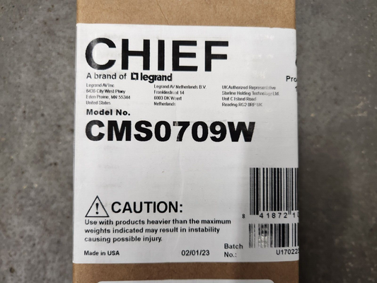 Chief CMS-0709W 7-9' Speed-Connect Adjustable Extension Column (White) NEW