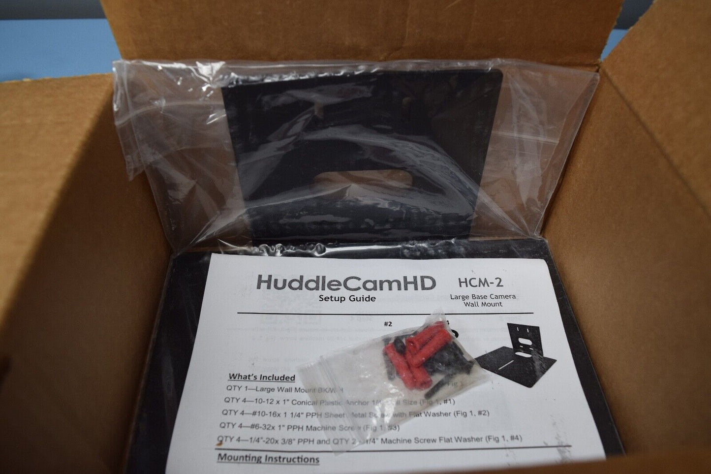 HUDDLECAM HD HCM-2-BK  UNIVERSAL LARGE CAMERA WALL MOUNT BLACK