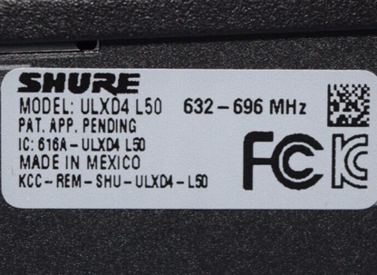 Shure Digital Wireless Receiver ULXD4 L50 632-696 MHz