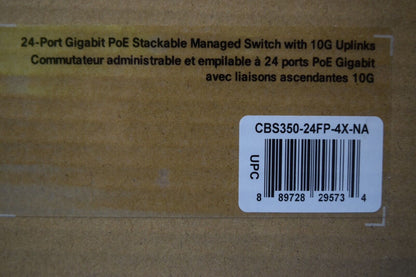 Cisco CBS350-24FP-4X 24-Port Gigabit PoE Stackable Managed Switch w/10G Uplinks