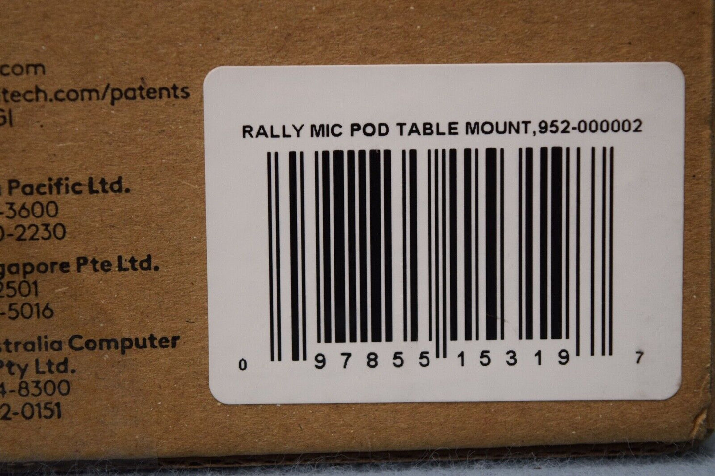 Logitech Rally MIC POD MOUNT Microphone Desktop Mount For Logitech Graphite/Grey