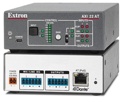 Extron AXI 22 AT  60-1627-11 Quarter-Rack Audio Interface  2 In 2 Out onto Dante