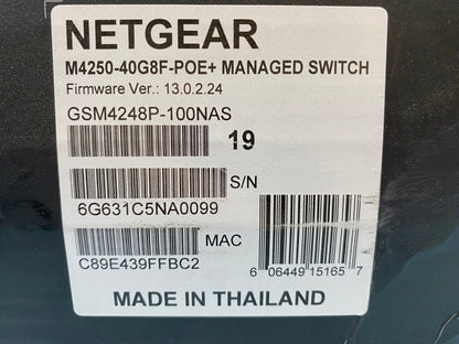 NETGEAR M4250-40G8F-POE+ Managed Switch (GSM4248P-100NAS)