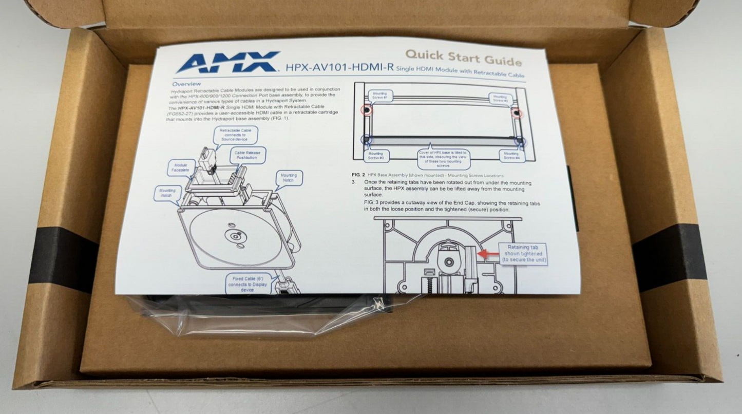 AMX FG552-27 HPX-AV101-HDMI-R Retractable HDMI Module with Integrated Cable