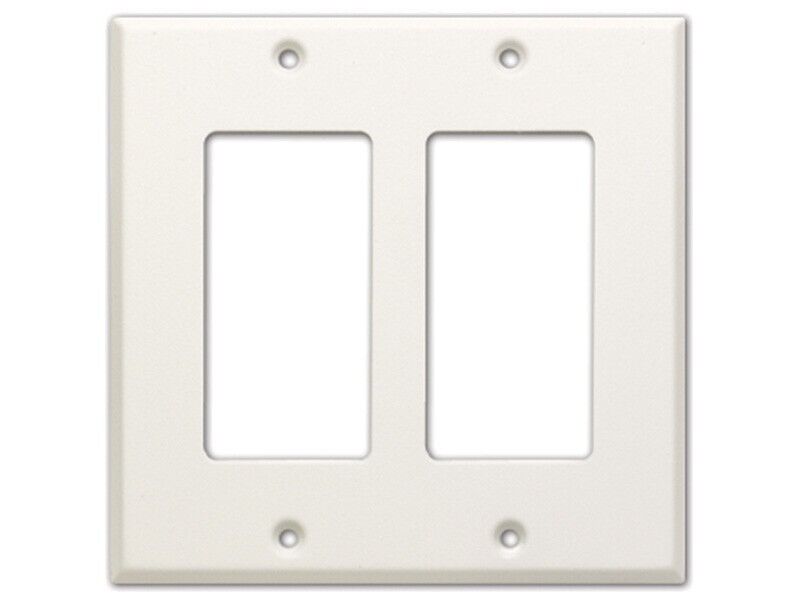 RDL CP-2 White Double Cover Plate - Steel Powder Coated Finish - LOT of 23 Units