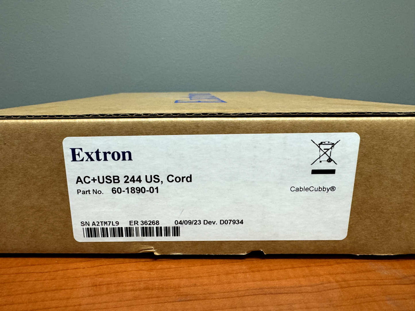 Extron AC+USB 244 US Cord Power Module for Cable Cubby Series 60-1890-01