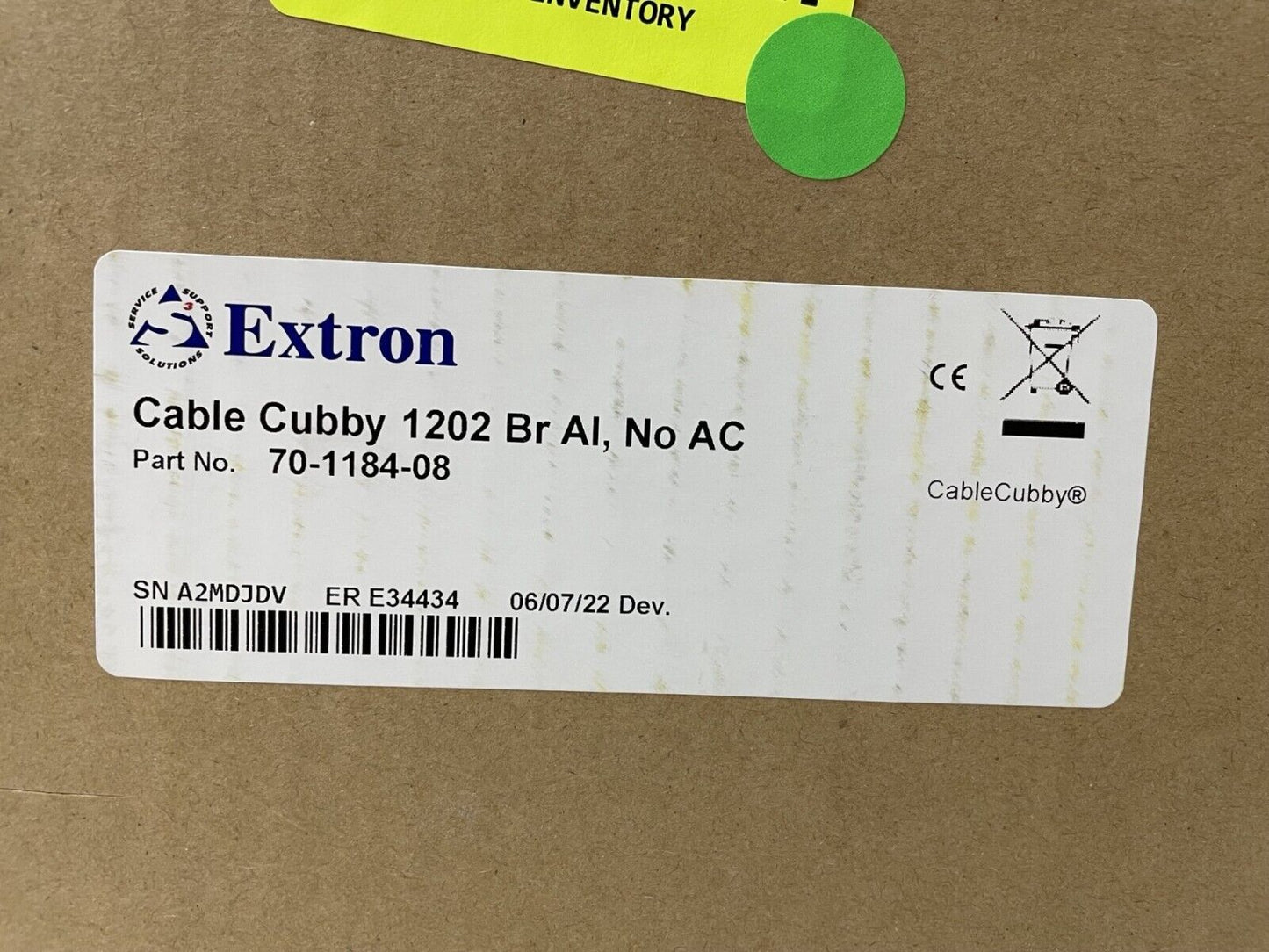 Extron Cable Cubby 1202 Brushed Aluminum Cable Access Enclosure 70-1184-08